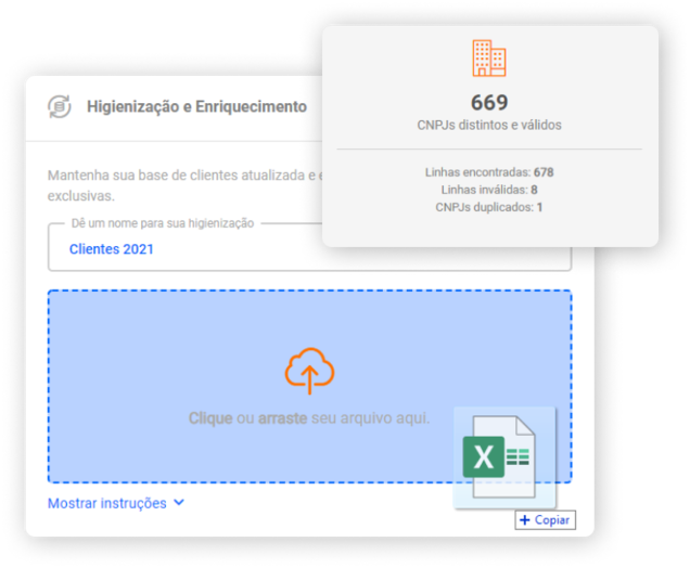 Imagem apresentando o resultado da Higienização e Enriquecimento, uma das soluções do Empresômetro Digital.