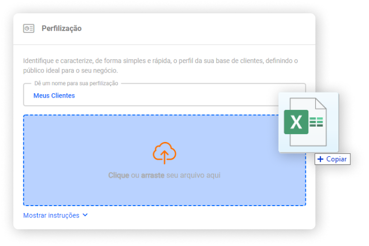 Imagem apresentando a função de upload relacionada a solução de Perfilização do Empresômetro Digital.